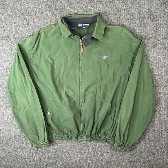 Polo Sport Ralph Lauren Other - VTG Polo Sport Ralph Lauren Green Cotton Harrington Jacket Men's Size L USA